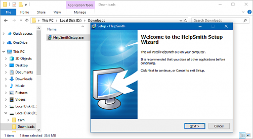 Download and install HelpSmith