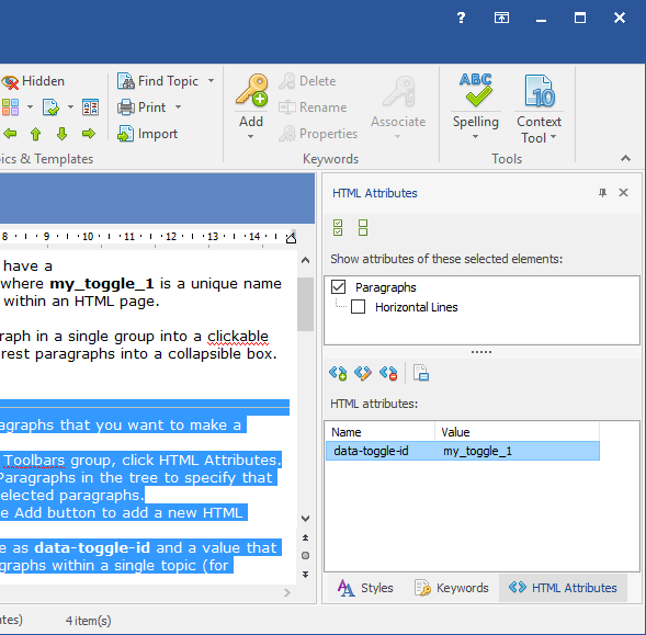 Adding an HTML Attribute to the Selected Paragraphs