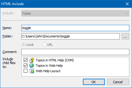 Adding the Toggle Script to a Help Project