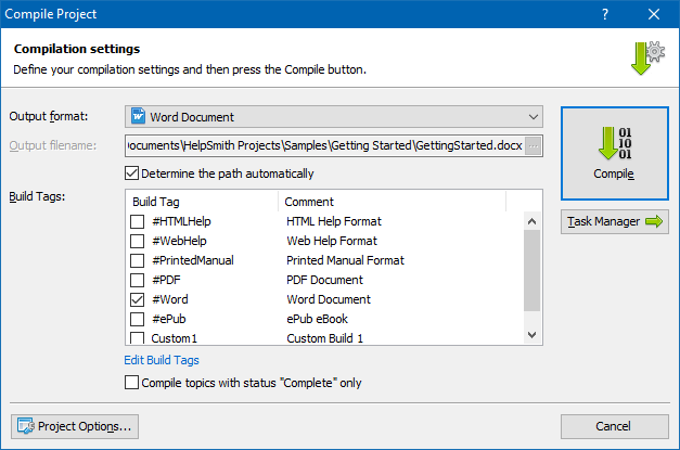 Generating an MS Word (.DOCX) Document