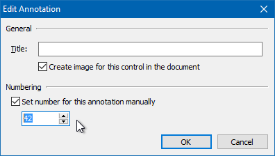 Using a Custom Number for an Annotation