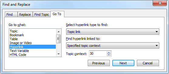 Finding a Hyperlink Linking to a Specific Topic