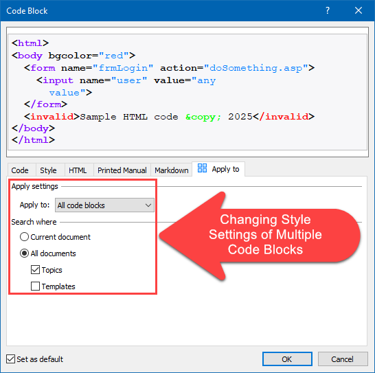 Changing the Font Size Value in Multiple Code Blocks