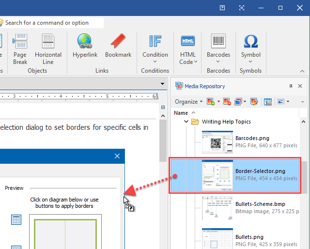 Managing Image Files in the Integrated Media Repository Panel