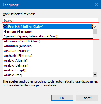 Preferred Languages Used in the Help Project