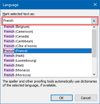 Filtering the List of Available Languages
