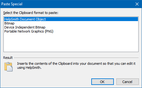 Pasting an Image in the Selected Clipboard Format