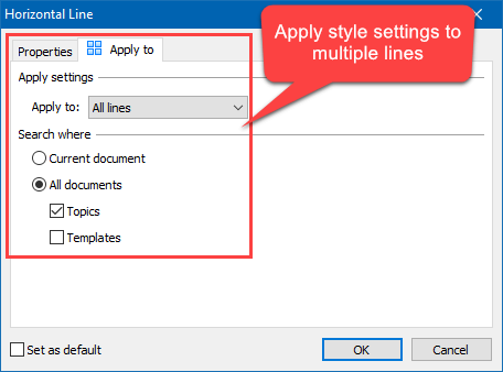 Applying Properties to Multiple Lines