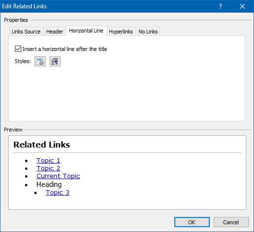 Customizing Horizontal Line of a Related Links Block