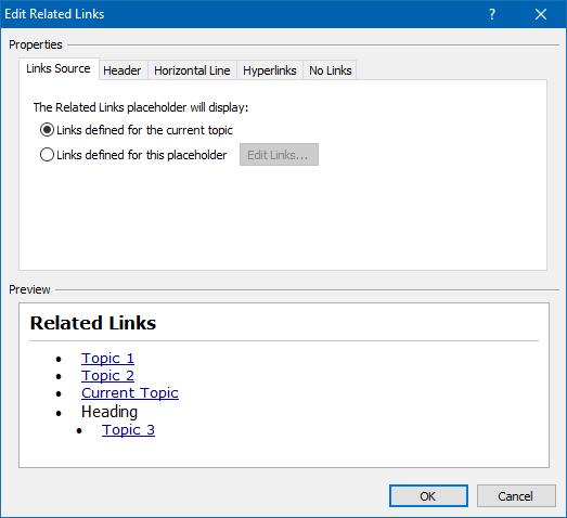Selecting Links Source for a Related Links Block