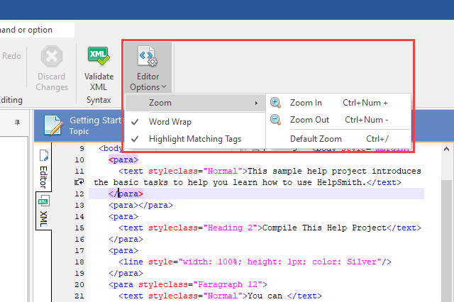 Enhancements to the XML Source Editor