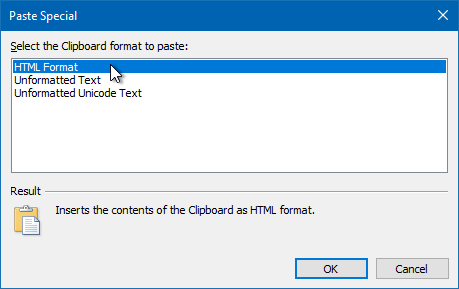 Selecting the Desired Clipboard Format