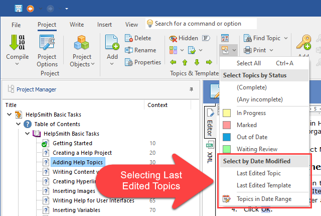 Selecting Last Edited Topics