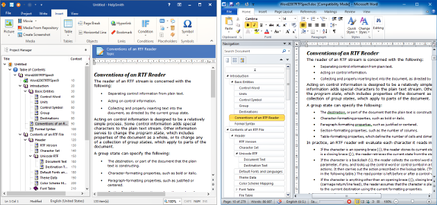 An MS Word Document Imported by HelpSmith