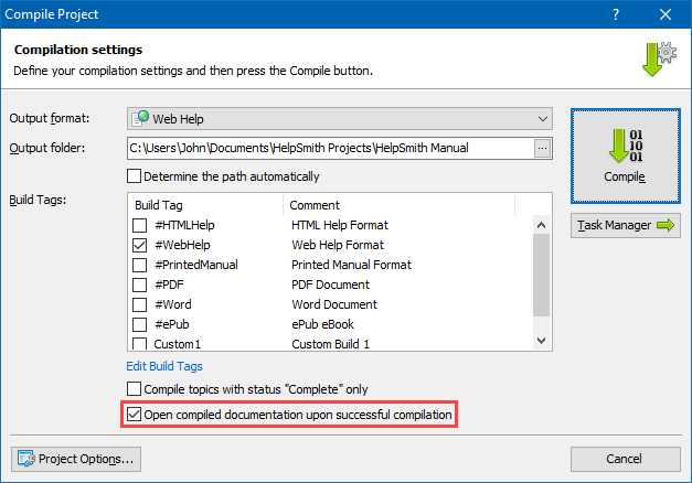 Opening the Generated Documentation