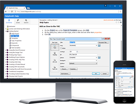 A Responsive Web Help System Created with HelpSmith