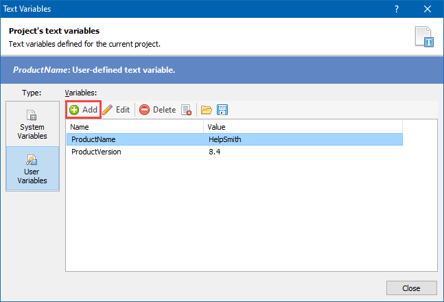 Editing User-Defined Variables