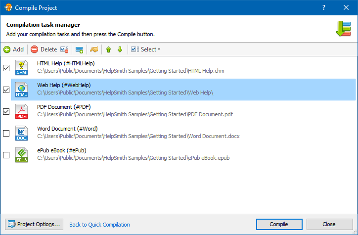 Generating Documentation in Various Formats