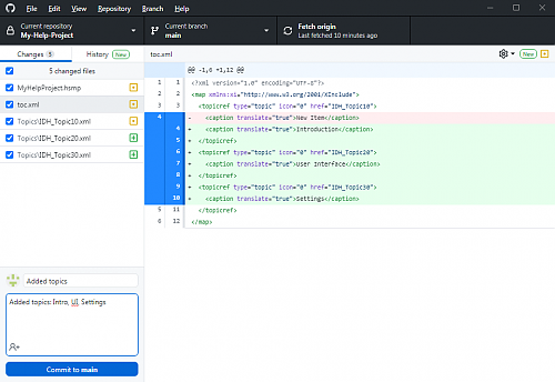 Committing changes to the local Git repository